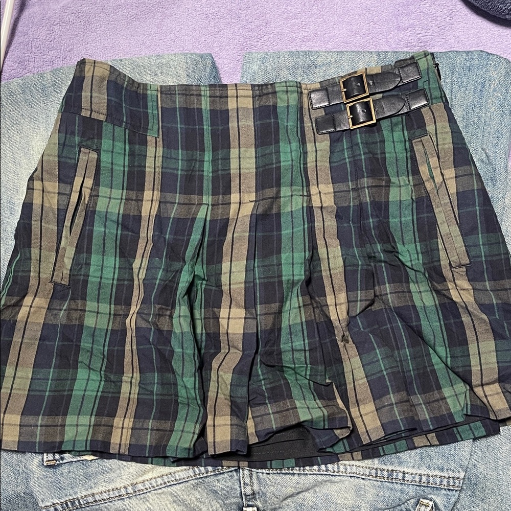 Jessica Simpson Green and Black Plaid Shirt Jacket